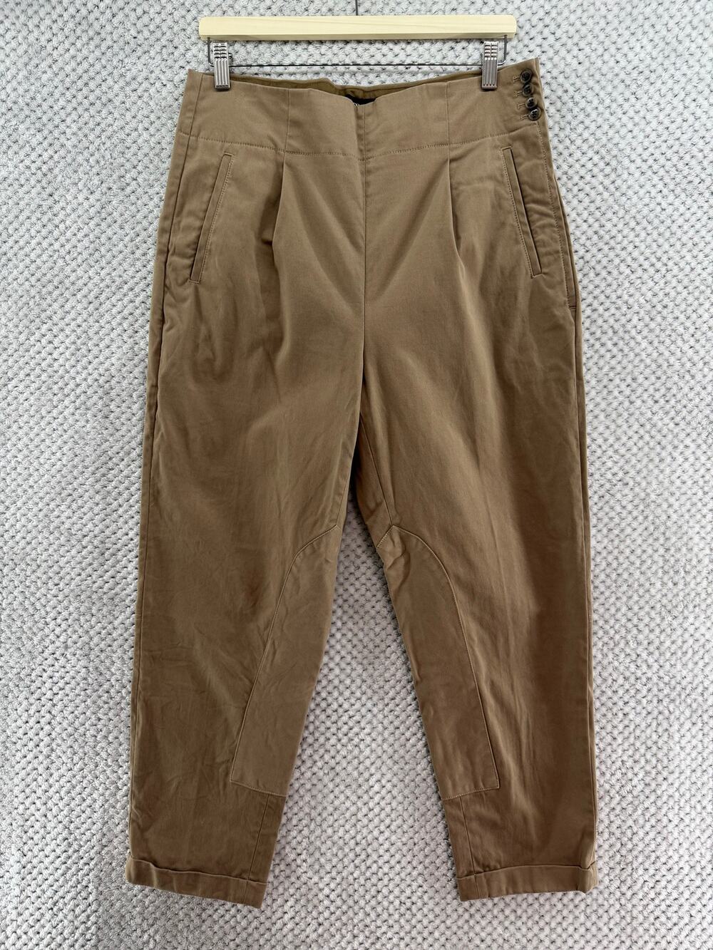 Banana Republic The High Rise Riding Tapered Leg Pants Womens 14 Brown Cotton